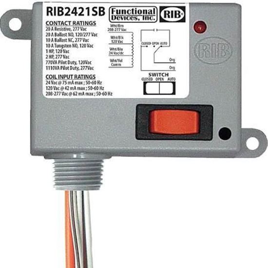 Picture of 24VAC/DC, 120-277VAC 20A SPDT For Functional Devices Part# RIB2421SB