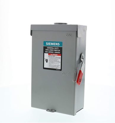 Picture of 60A 3P 240V 4W Fused Gd 3R for Siemens Industrial Controls Part# GF322NRA