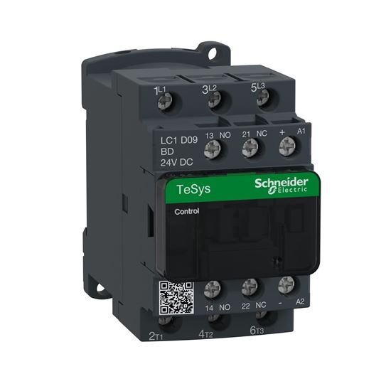 Picture of 24Vdc,9Amp,3Pole,600Vacdinrail for Schneider Electric (Square D) Part# LC1D09BD