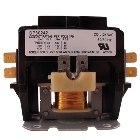 Picture of Contactor 30A 24V 2 Pole for Supco Part# DP30242