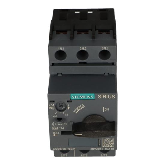 Picture of Switch Motor 3rv2011 1.8-2.5A for Siemens Industrial Controls Part# 3RV2011-1CA10
