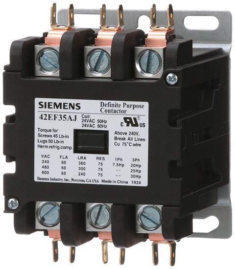 Picture of 3Pole 60Amp 110Volt Contactor for Siemens Industrial Controls Part# 42EF35AF