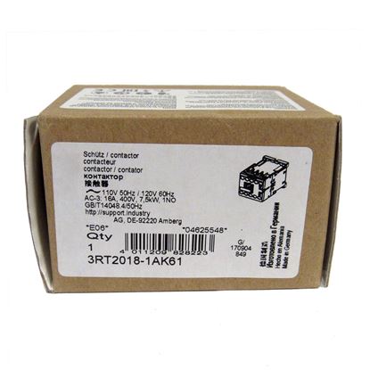 Picture of CONTACTOR 16A 120VAC 1NO SCRW for Siemens Industrial Controls Part# 3RT2018-1AK61