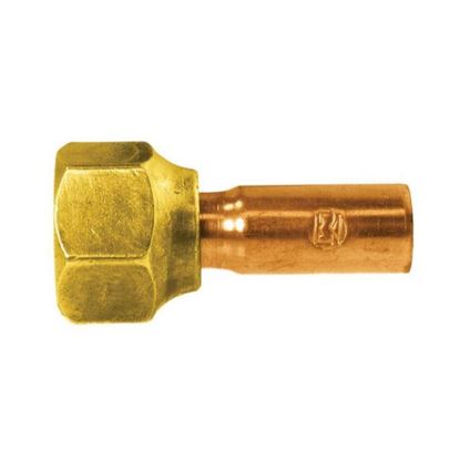Picture of Rheem Brass Straight Fitting - Internal Flare To Tube Extension Solder Part# 82-A15727
