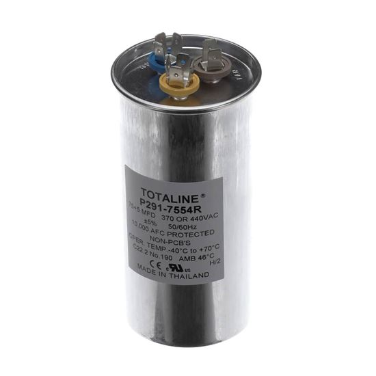 Picture of Carrier Dual Capac 75/5 Mfd 440V Round Part# P291-7554R