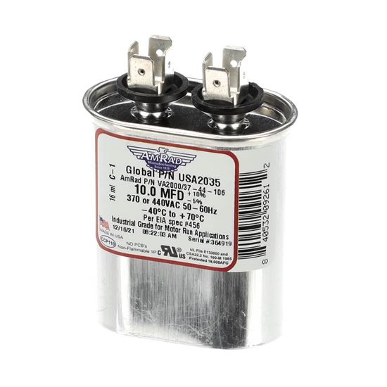 Picture of Trane Capacitor; 10Mfd 370/440V Oval Usa Made Part# USA2035