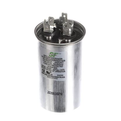 Picture of Trane Capacitor; 25+5Mfd 370/440V Round Run Capacitor Part# SFCAP25D5440R