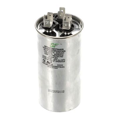 Picture of Trane Capacitor; 30+7.5Mfd 440V Round Run Capacitor Part# SFCAP30D75440R