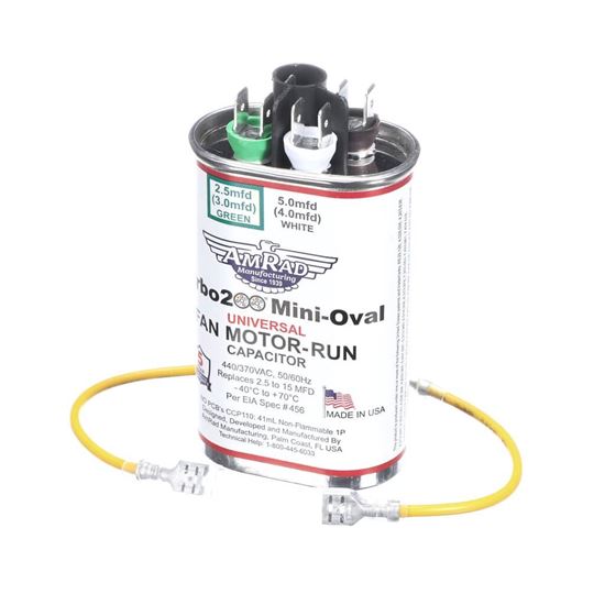 Picture of Trane Capacitor; 2.5 - 15 Mfd 370/440V Oval Part# TURBOMINIOVAL
