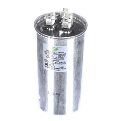 Picture of Trane Capacitor; 60+7.5Mfd 370/440V Round Run Capacitor Part# SFCAP60D75440R