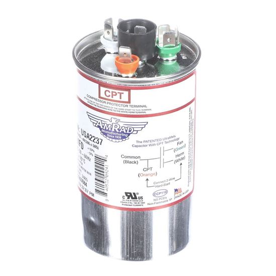 Picture of Trane Capacitor; 50/5Mfd 370/440V Rnd Usa Made Part# USA2237