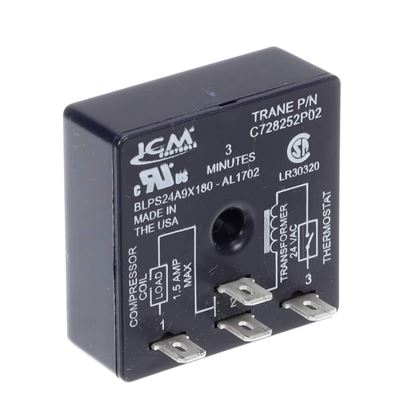 Picture of Trane Relay; Time Delay, Sp, 3 Min, .5 Amp, 24 Vac Coil, Part# RLY01634