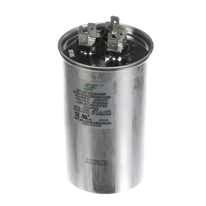 Picture of Trane 45+5Mfd 370/440V Rnd Run Cap. Part# SFCAP45D5440R