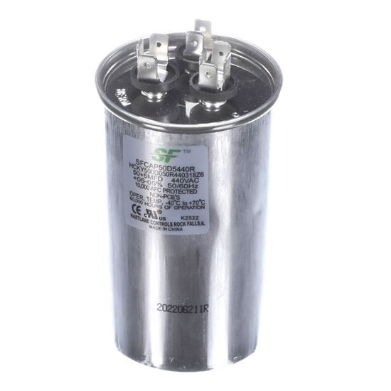 Picture of Trane Capacitor; 50+5Mfd 370/440V Round Run Capacitor Part# SFCAP50D5440R