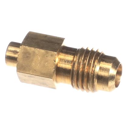 Picture of Trane Valve, Body, .44-20 Thd X .25 Ods, Straight, Brass Part# VAL01483