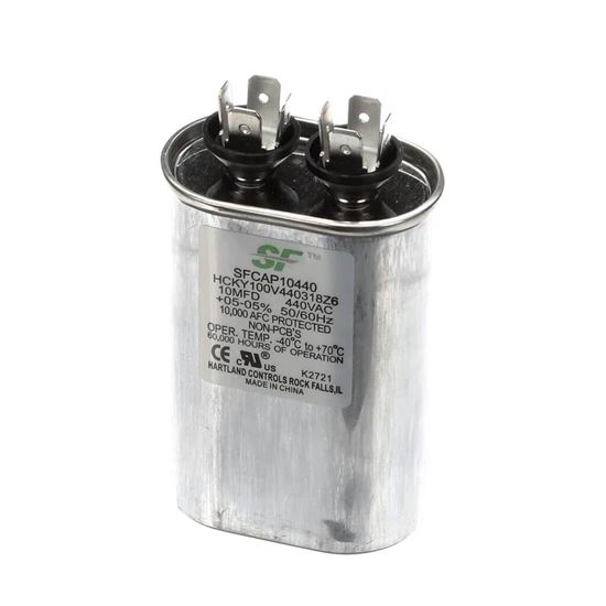 Picture of Trane Capacitor, 10Mfd 370/440V Oval Runcapac Part# SFCAP10440
