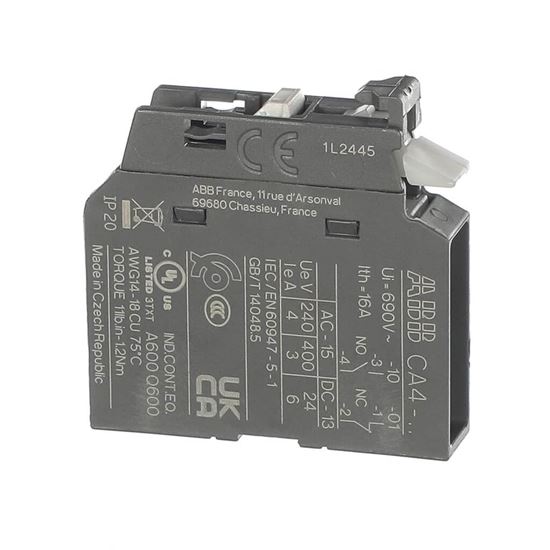 Picture of Trane Contactor; Cont, Aux Cont Blk, Front, 1 Part# CTR03259