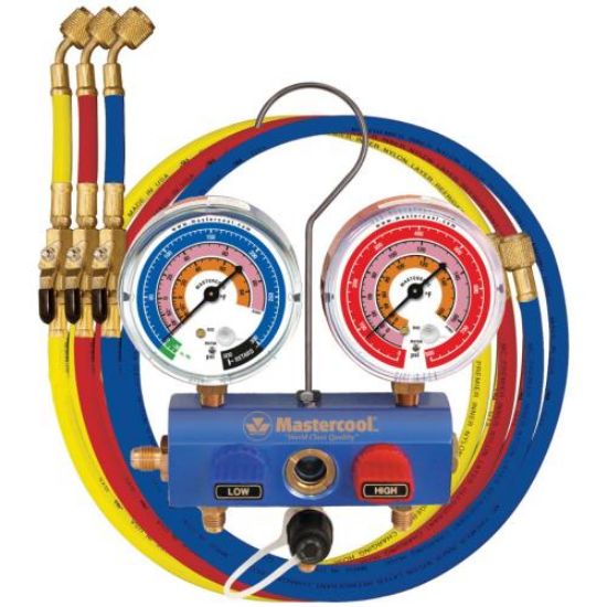 Picture of Master 2 Way Aluminum Manifold 3/8-Inch B/v W 3-60-Inch Hoses In Plastic Box , R410a, R32 Part# 51261