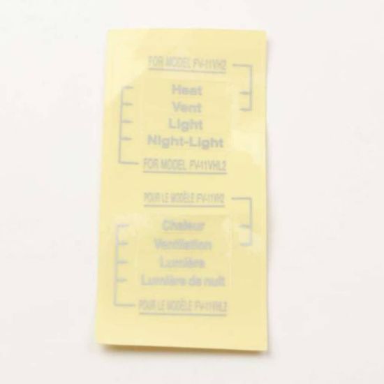 Picture of Panasonic Label Part# FFV5720017S