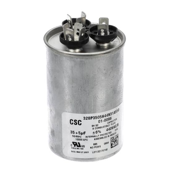 Picture of Nortek Dual Round Run Capacitor 5+35Uf 440V Part# 01-0096