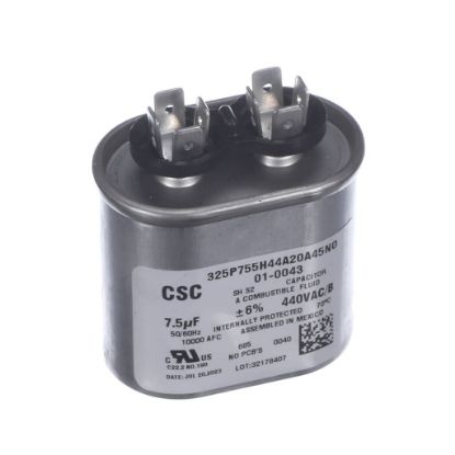 Picture of Nortek Run Cap, Oval, 440V, 7.5Uf Part# 01-0043