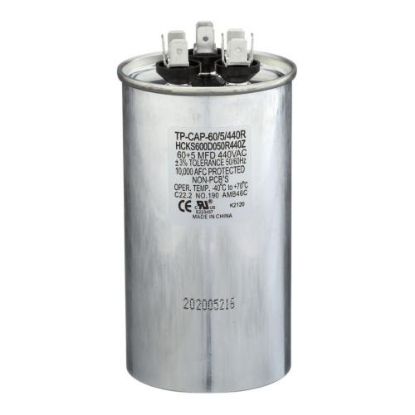 Picture of Tradepro 60+5 Mfd 440 Volt Round Run Capacitor Part# TP-CAP-60/5/440R