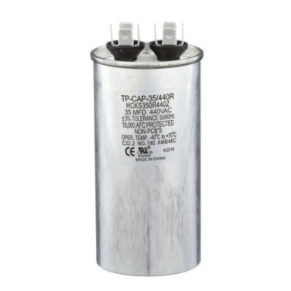Picture of Tradepro 35 Mfd 440 Volt Round Run Capacitor Part# TP-CAP-35/440R