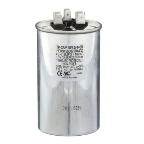 Picture of Tradepro 45+7.5 Mfd 440 Volt Round Run Capacitor Part# TP-CAP-45/7.5/440R