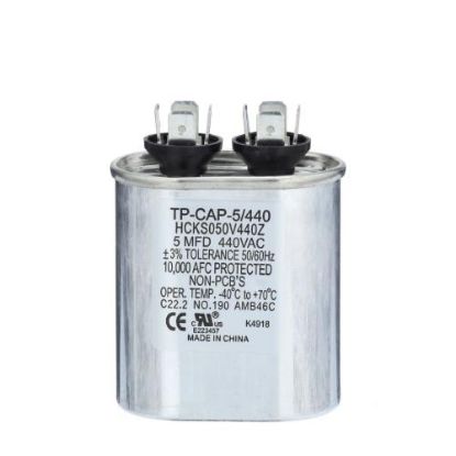 Picture of Tradepro 5 Mfd 440 Volt Oval Run Capacitor Part# TP-CAP-5/440