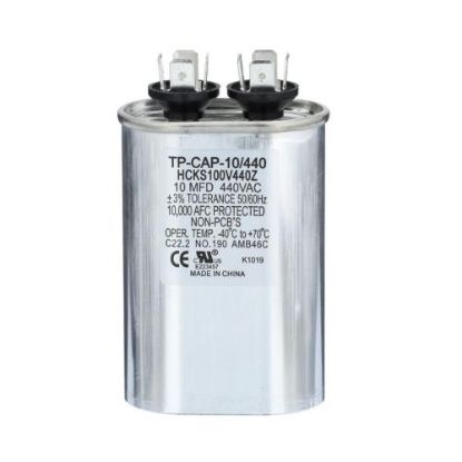 Picture of Tradepro 10 Mfd 440 Volt Oval Run Capacitor Part# TP-CAP-10/440