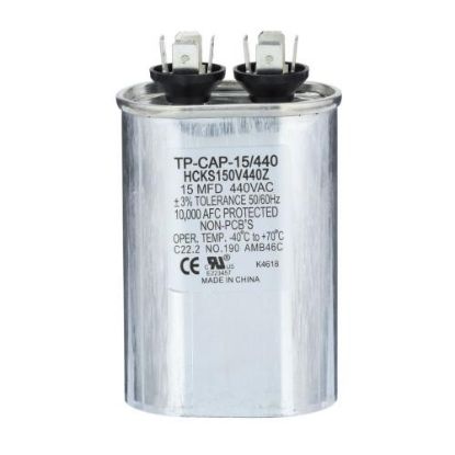 Picture of Tradepro 15 Mfd 440 Volt Oval Run Capacitor Part# TP-CAP-15/440