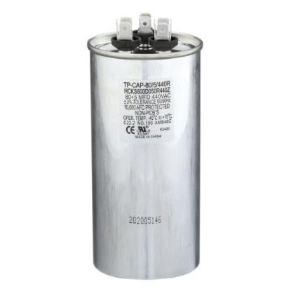 Picture of Tradepro 80+5 Mfd 440 Volt Round Run Capacitor Part# TP-CAP-80/5/440R
