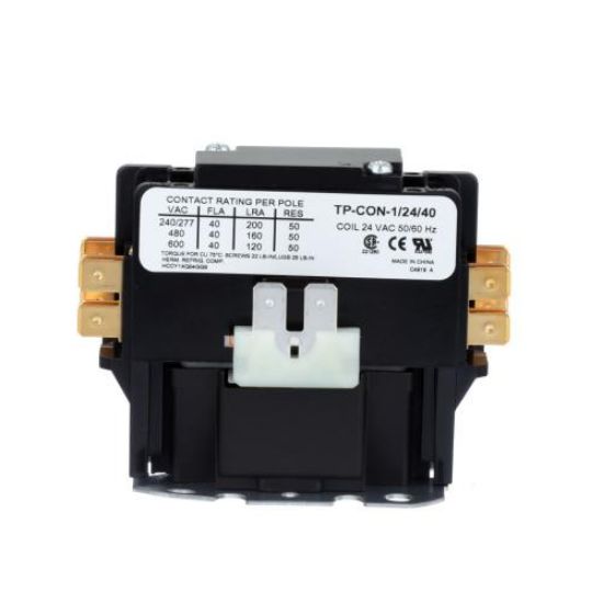 Picture of Tradepro 1 Pole 24 Volt 40 Amp Contactor With Shunt Part# TP-CON-1/24/40