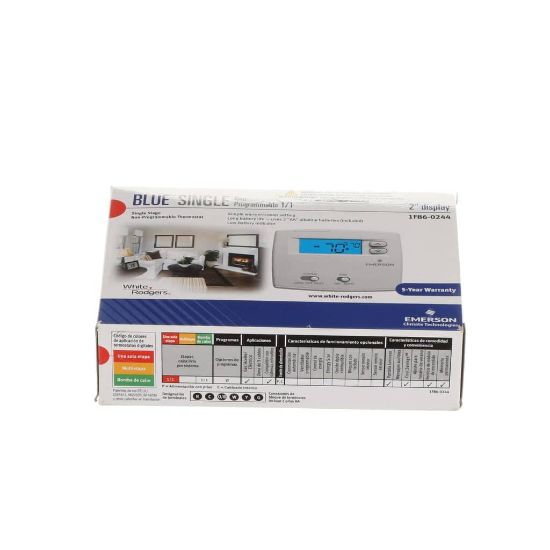 Picture of White-rodgers Emerson Blue 2 Display Thermostat Part# 1F86-0244