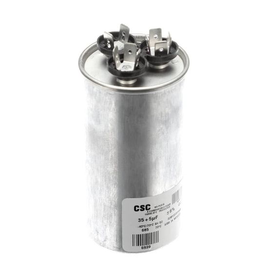 Picture of York Dual Run Capacitor, 35/5Mfd,440v,round Part# S1-02425859700