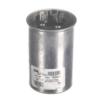 Picture of York Dual Run Capacitor, 45/5Mfd,440v,round Part# S1-02425120700