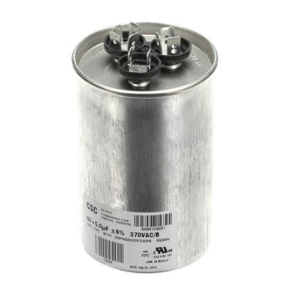 Picture of York Dual Run Capacitor, 60/5Mfd,370v,round Part# S1-02425033700